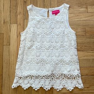 Lilly Pulitzer Crochet White Sleeveless Top, Small